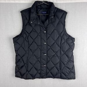 Lands End Puffer Vest Max 600 Down Filled Quilted Black Capsule Classic Timeless
